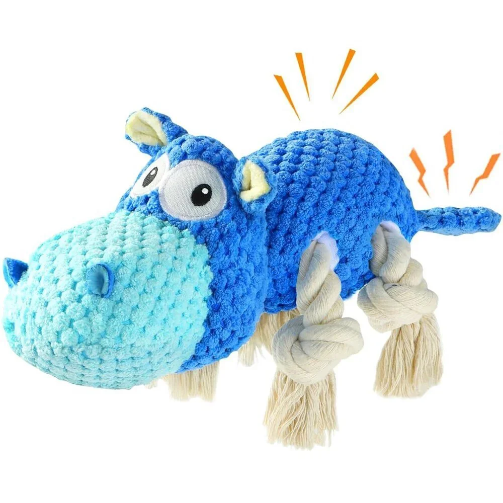 Tough Plush Squeaky Dog Toy Aggressive Chewers Large Breed Durable